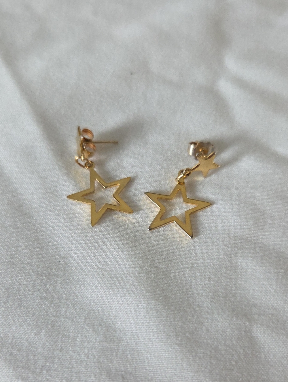 Gold Star Drop Kids Earrings - Cute Dangle Accessory